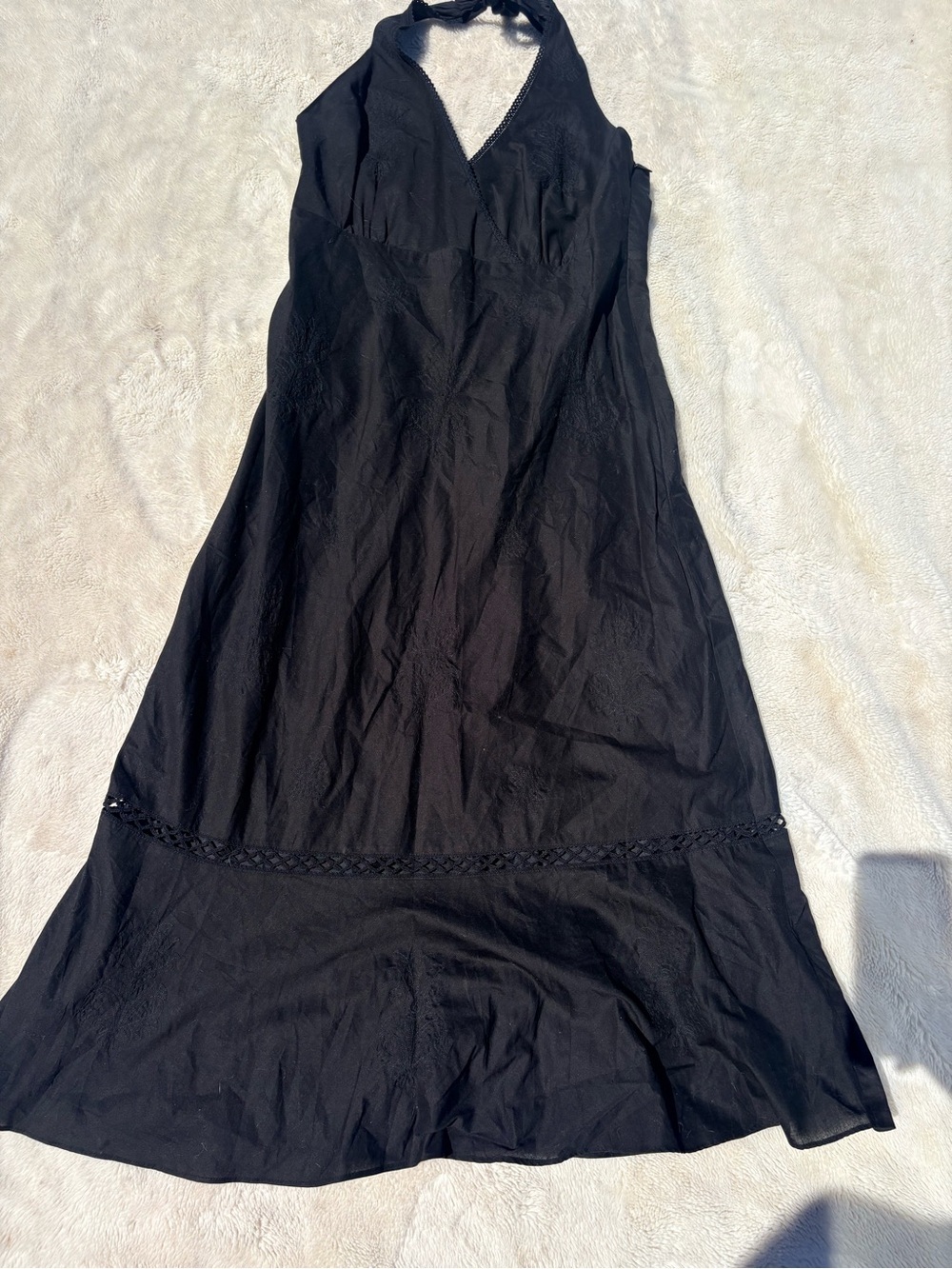 J.Crew Black Embroidered Floral Dress Size 4 | Romantic Minimalism 100% Cotton - Picture 9 of 15